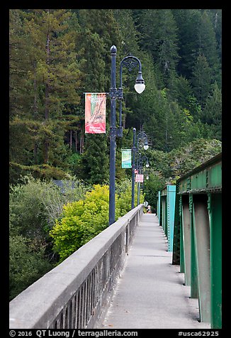 Bridge over Russian River, Monte Rio. California, USA (color)