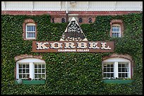 Korbel Champagne Cellars facade with ivy, Guerneville. California, USA ( color)
