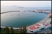 Aerial view of Maritime Museum and Aquatic Park. San Francisco, California, USA ( color)