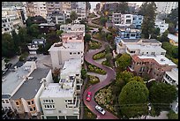 Aerial view of Lombard Street. San Francisco, California, USA ( color)