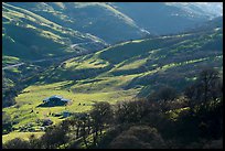 Distant view of barn in valley. Livermore, California, USA ( color)