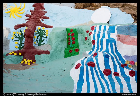 Salvation mountain detail. Nyland, California, USA (color)