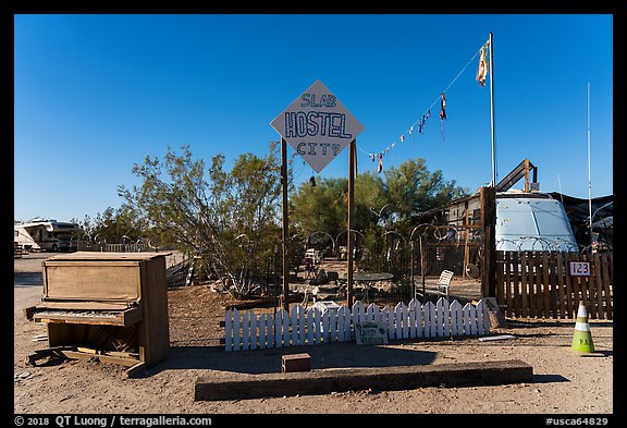 Hostel, Slab City. Nyland, California, USA (color)