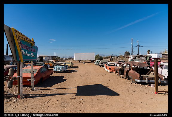 Bombay Beach drive in theater. California, USA (color)