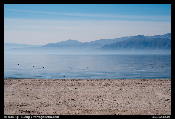 Desert mountains rising avove Salton Sea. California, USA (color)