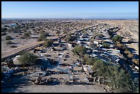 Aerial view of East Jesus sculpture garden. Nyland, California, USA ( color)