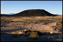 Lava field and Amboy Crater cinder cone. Mojave Trails National Monument, California, USA ( color)