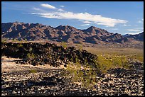 Lava field and mountains. Mojave Trails National Monument, California, USA ( color)