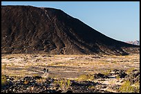 Hikers on Western Cone Trail, Amboy Crater. Mojave Trails National Monument, California, USA ( color)