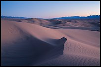 Cadiz Wilderness Sand Dunes and Shiphole Mountains at dusk. Mojave Trails National Monument, California, USA ( color)