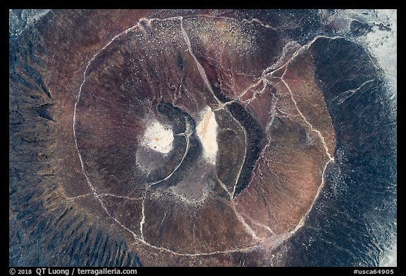 Aerial view of Amboy Crater looking down. Mojave Trails National Monument, California, USA