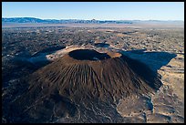 Aerial view of Amboy Crater and Bullion Mountains. Mojave Trails National Monument, California, USA ( color)