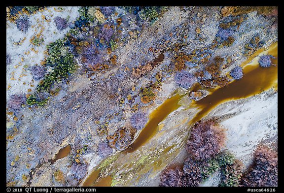 Aerial view of Mojave River looking down, Afton Canyon. Mojave Trails National Monument, California, USA