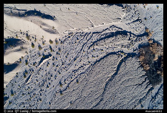Aerial view of river wash, Afton Canyon. Mojave Trails National Monument, California, USA (color)