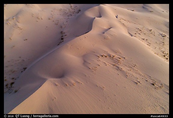 Aerial view of dune close-up, Cadiz Dunes. Mojave Trails National Monument, California, USA (color)