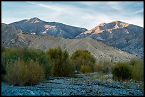 San Gorgonio Mountain from Whitewater Preserve, sunset. Sand to Snow National Monument, California, USA ( color)