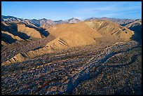 Aerial view of valley with San Gorgonio Mountain in the distance, Mission Creek Preserve. Sand to Snow National Monument, California, USA ( color)