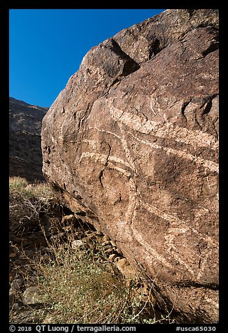 Striated boulder, Tahquitz Canyon, Palm Springs. Santa Rosa and San Jacinto Mountains National Monument, California, USA (color)
