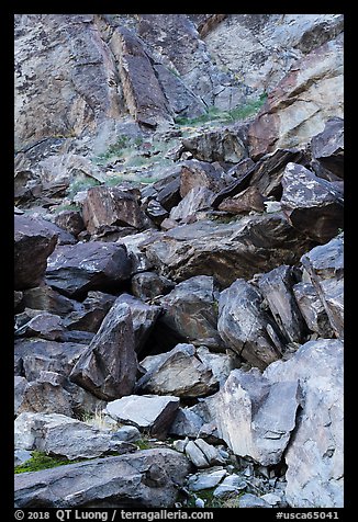 Boulders on slope, Tahquitz Canyon, Palm Springs. Santa Rosa and San Jacinto Mountains National Monument, California, USA (color)