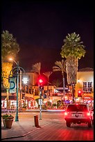 Palm Canyon Drive at night, Palm Springs. California, USA ( color)