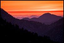 Ridges at sunset. San Gabriel Mountains National Monument, California, USA ( color)