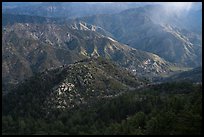 Rolling peaks with spot of light. San Gabriel Mountains National Monument, California, USA ( color)