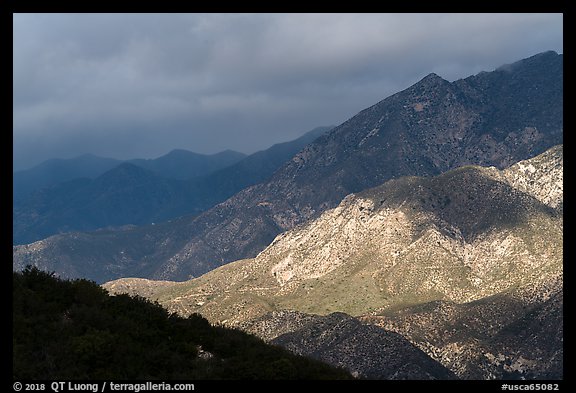 Light and shadows on mountains. San Gabriel Mountains National Monument, California, USA (color)