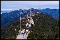 Aerial view of Mount Wilson Antenna farm. San Gabriel Mountains National Monument, California, USA ( color)