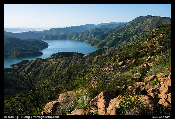 Blue Ridge and Lake Berryessa, Putah Creek Wildlife Are. Berryessa Snow Mountain National Monument, California, USA (color)