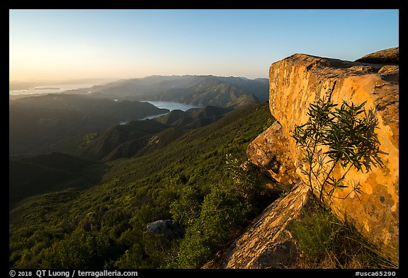 Annies Rock and Markley Canyon at sunset. Berryessa Snow Mountain National Monument, California, USA (color)