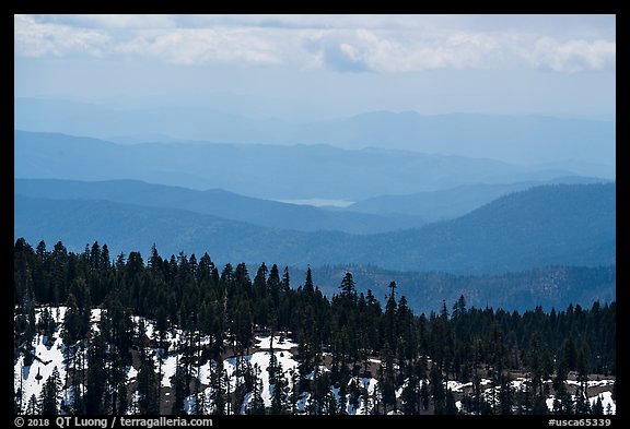 Hazy ridges from Snow Mountain. Berryessa Snow Mountain National Monument, California, USA (color)