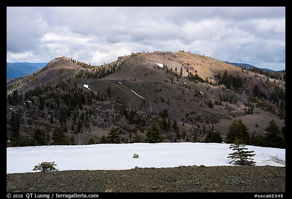 East Snow Mountain Summit from West Snow Mountain Summit. Berryessa Snow Mountain National Monument, California, USA (color)