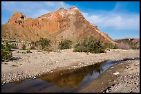 Colorful cliffs rise above the Mojave River in Afton Canyon. Mojave Trails National Monument, California, USA ( color)