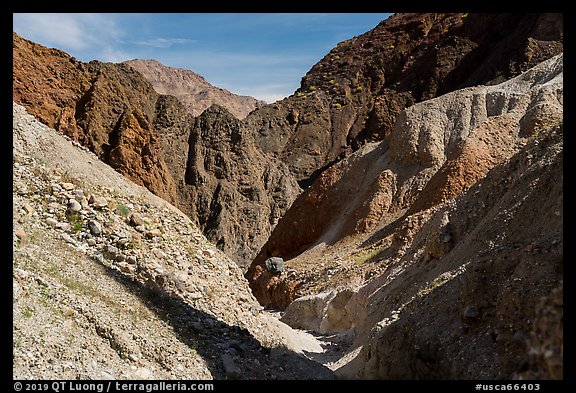Narrow side canyon, Afton Canyon. Mojave Trails National Monument, California, USA (color)