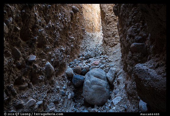 Conglomerate rock slot canyon, Afton Canyon. Mojave Trails National Monument, California, USA (color)