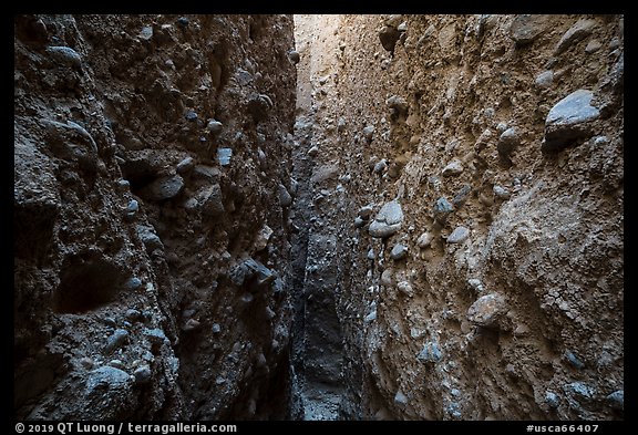 Slot canyon with knobby rocks, Afton Canyon. Mojave Trails National Monument, California, USA