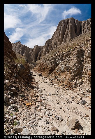 Wash in narrow side canyon, Afton Canyon. Mojave Trails National Monument, California, USA (color)