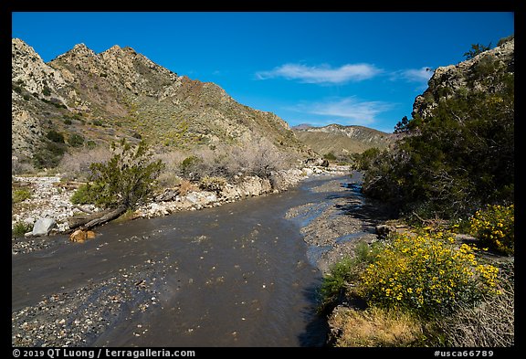 Mission Creek flowing. Sand to Snow National Monument, California, USA (color)