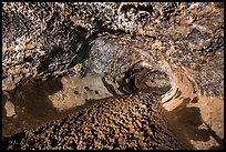 Lava tube with lumpy lava floor, Golden Dome Cave. Lava Beds National Monument, California, USA ( color)