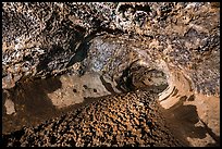Lava tube with lumpy lava floor, Golden Dome Cave. Lava Beds National Monument, California, USA ( color)