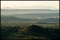 Schonchin Flow and ridges, late afternoon. Lava Beds National Monument, California, USA ( color)