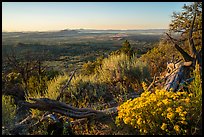View from Schonchin Butte, sunset. Lava Beds National Monument, California, USA ( color)
