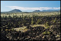 Homestead Flow and volcanic buttes. Lava Beds National Monument, California, USA ( color)