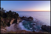 McWay Cove and waterfall at twilight, Julia Pfeiffer Burns State Park. Big Sur, California, USA ( color)