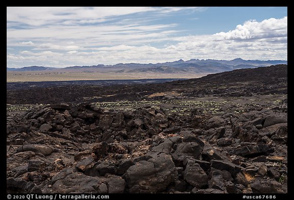 Basaltic pahoehoe lava plain. Mojave Trails National Monument, California, USA (color)