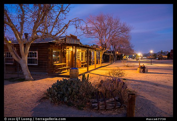 Pioneertown at night. California, USA (color)