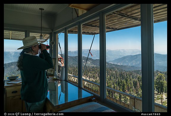 Watching from Buck Rock fire lookout. Giant Sequoia National Monument, Sequoia National Forest, California, USA (color)