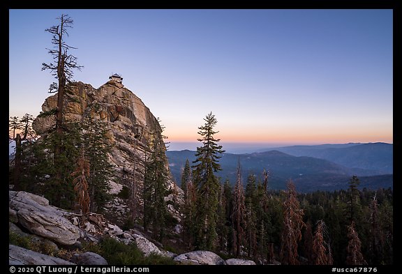 Buck Rock at dawn. Giant Sequoia National Monument, Sequoia National Forest, California, USA (color)