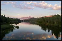 Aerial View of Hume Lake at sunset. Giant Sequoia National Monument, Sequoia National Forest, California, USA ( color)