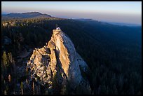 Aerial View of Buck Rock and fire lookout. Giant Sequoia National Monument, Sequoia National Forest, California, USA ( color)
